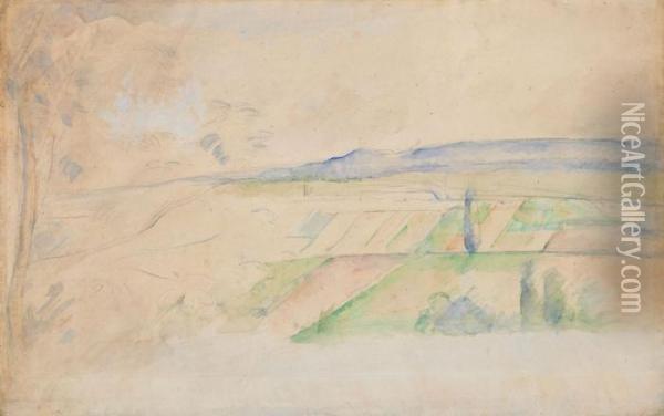 Paysage (environs De Pontoise?) Oil Painting - Paul Cezanne