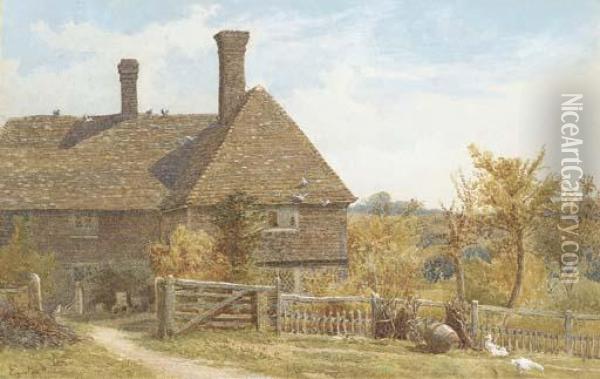 A Kentish Farmhouse Oil Painting - William Egerton Hine