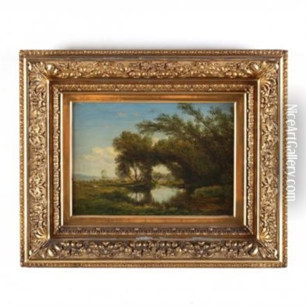 Sylvan Landscape Oil Painting - John Henry Hill
