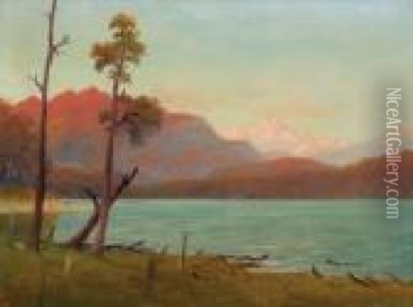 Lake Scene Oil Painting - John Douglas Perrett