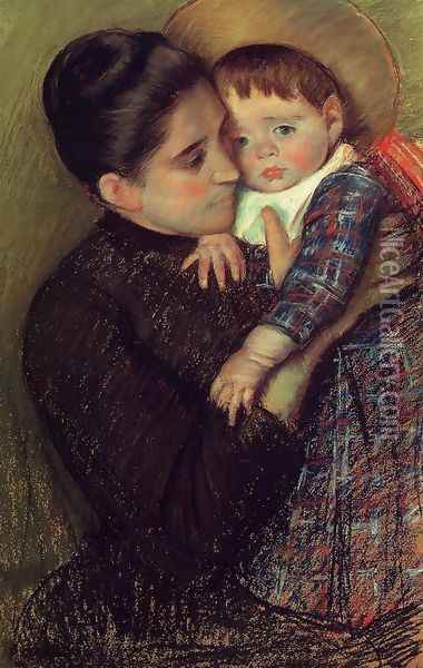 Woman and Her Child Oil Painting - Mary Cassatt