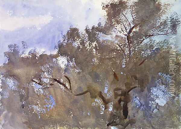 Treetops against Sky Oil Painting - John Singer Sargent