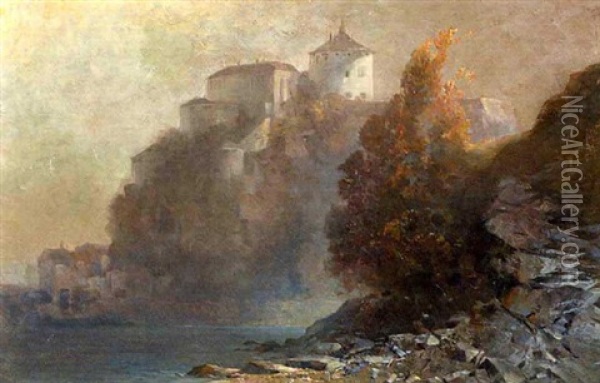 Blick Auf Die Festung Kufstein Oil Painting - Oskar Mulley