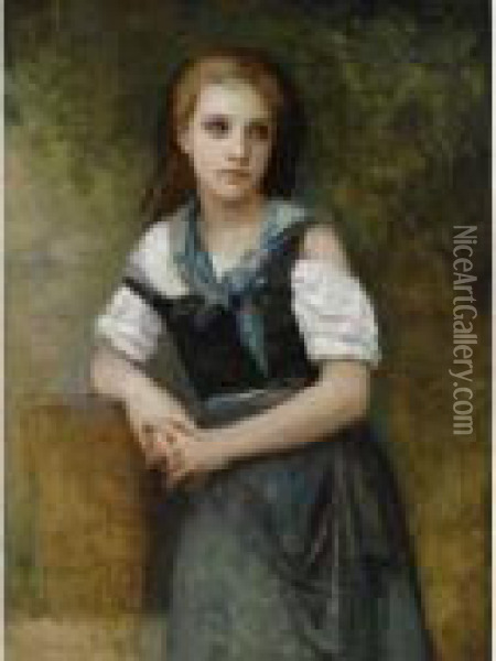 A Study For The Secret Oil Painting - William-Adolphe Bouguereau
