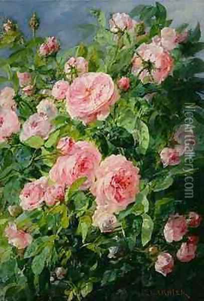 Pink Roses 2 Oil Painting - Pierre Garnier