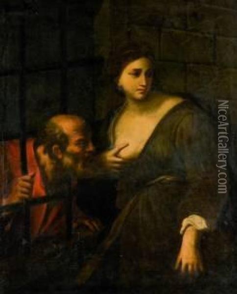 (napoli 1604-1670)
 Cimone E Pero Oil Painting - Andrea Vaccaro