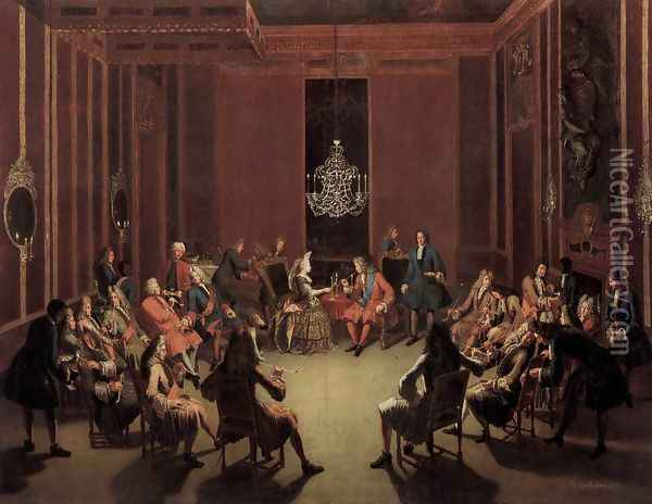 Tabakskollegium of Frederick I 1709-10 Oil Painting - Paul Carl Leygebe