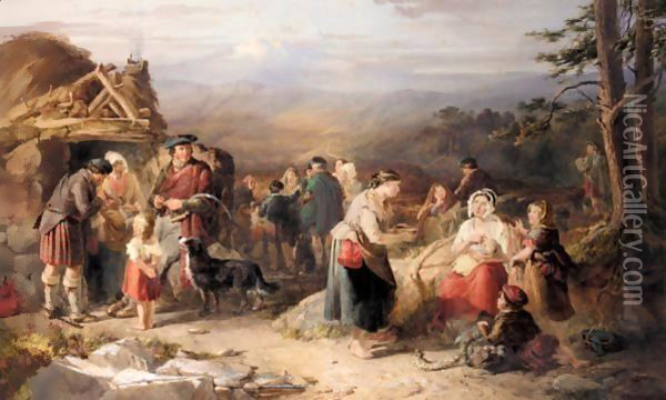 The Crofter's Family Oil Painting - John Henry Mole