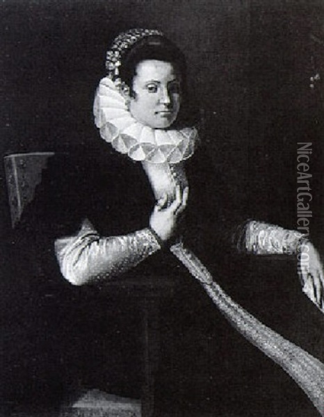 Portrait Of A Seated Lady Oil Painting - Lavinia Fontana