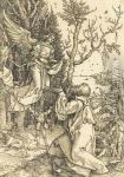 Joachim And The Angel, From The Life Of The Virgin Oil Painting - Albrecht Durer