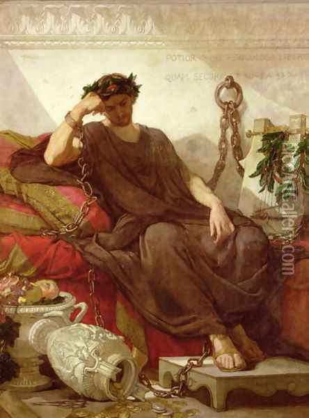 Damocles 1866 Oil Painting - Thomas Couture