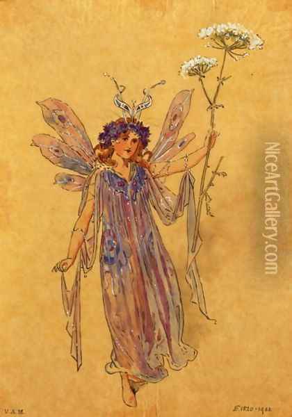 A Fairy, costume design for A Midsummer Nights Dream, produced by R. Courtneidge at the Princes Theatre, Manchester Oil Painting - C. Wilhelm