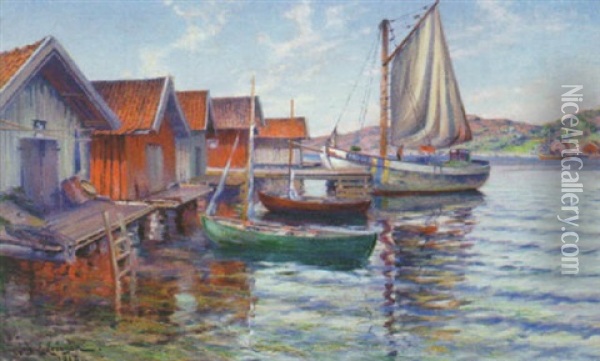 Gullholmen Oil Painting - Johan Ericson