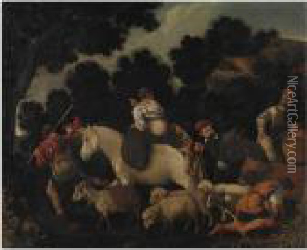 Il Viaggio Di Giacobbe Oil Painting - Jacopo Bassano (Jacopo da Ponte)