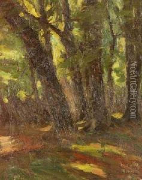 Forest Interior Oil Painting - Carl Henry Von Ahrens