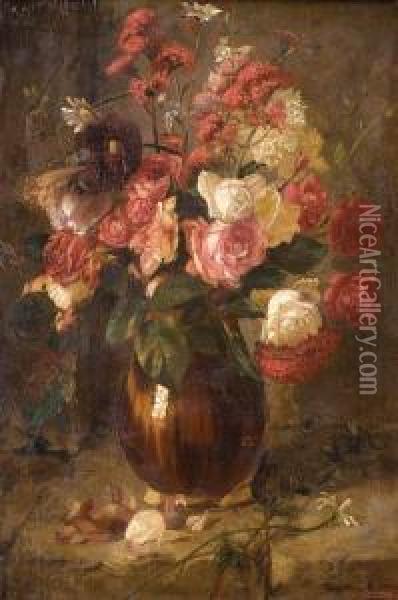 Flores Oil Painting - Jean Baptiste Paul Lazerges