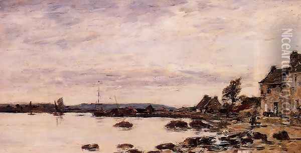 Breton Shoreline Oil Painting - Eugene Boudin