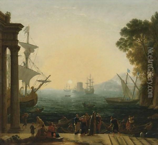 The Embarkation Of Saint Paula Oil Painting - Claude Lorrain (Claude Gellee)