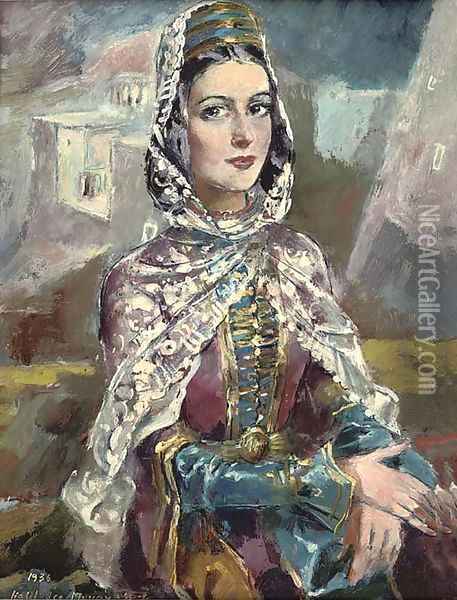 Tcherkesse woman Oil Painting - Halil Bey Mussaijassul