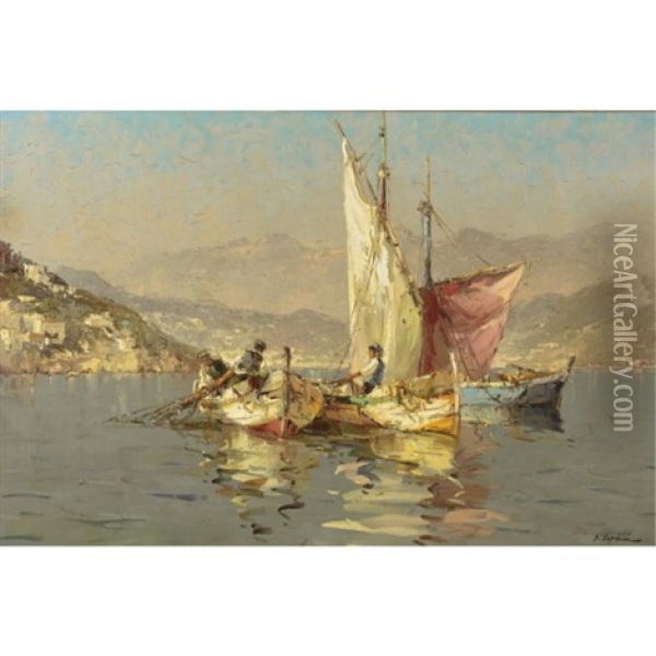 Sailing Oil Painting - Georgi Alexandrovich Lapchine