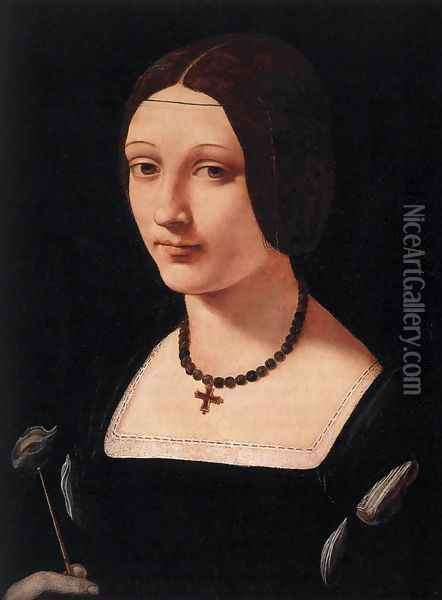 Portrait of a Lady as St Lucy c. 1500 Oil Painting - Giovanni Antonio Boltraffio