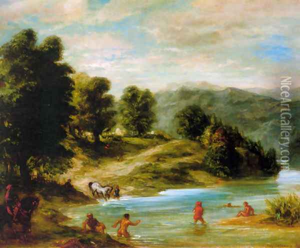 The Banks of the River Sebou Oil Painting - Eugene Delacroix