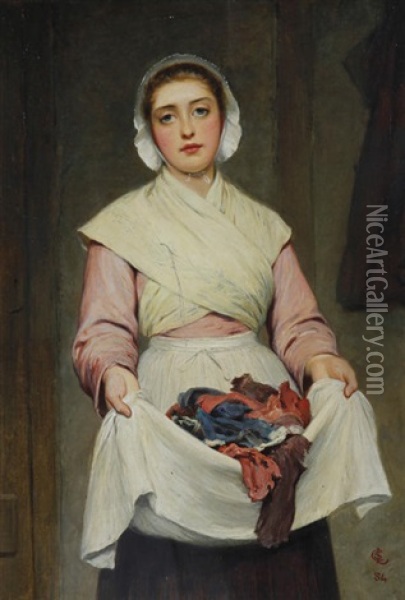 Too Bad (a Seamstress) Oil Painting - Charles Sillem Lidderdale
