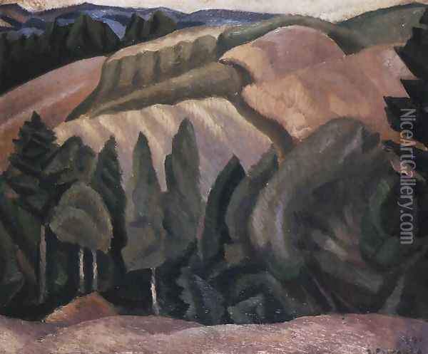 Landscape from Strzyzow Oil Painting - Zbigniew Pronaszko
