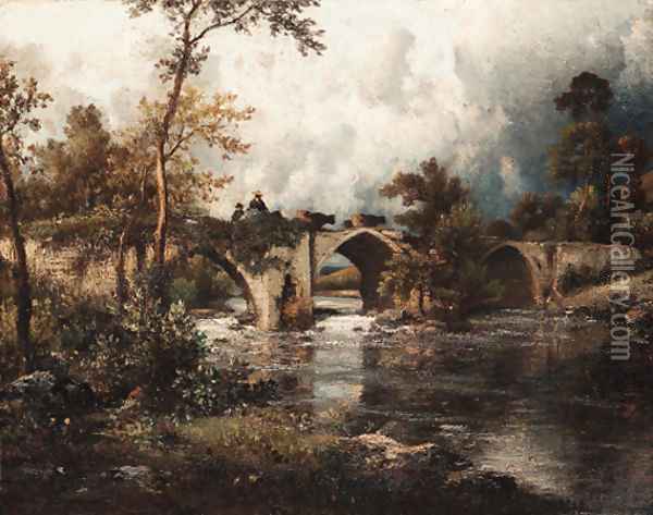 Le vieux pont Oil Painting - Jules Dupre