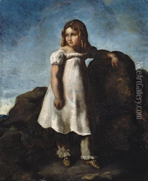 Elisabeth Dedreux Enfant Dans La Campagne Oil Painting - Theodore Gericault