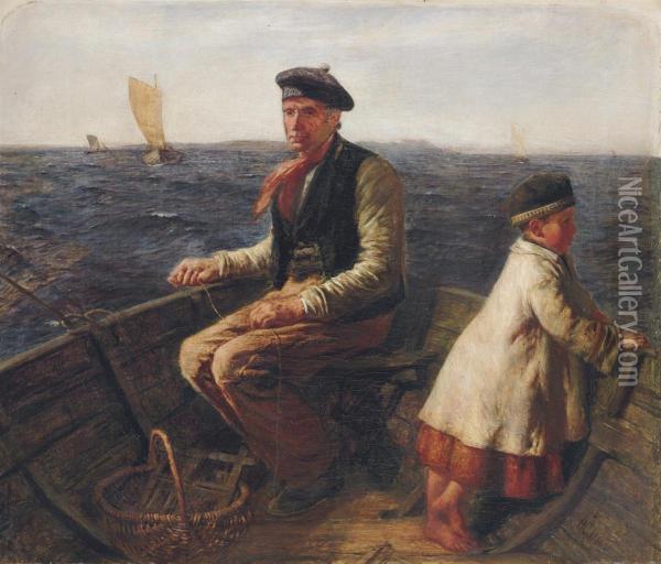 Mackerel Fishing Oil Painting - Hugh Cameron
