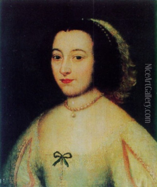 Bildnis Einer Dame Mit Perlenkette Oil Painting -  Corneille de Lyon