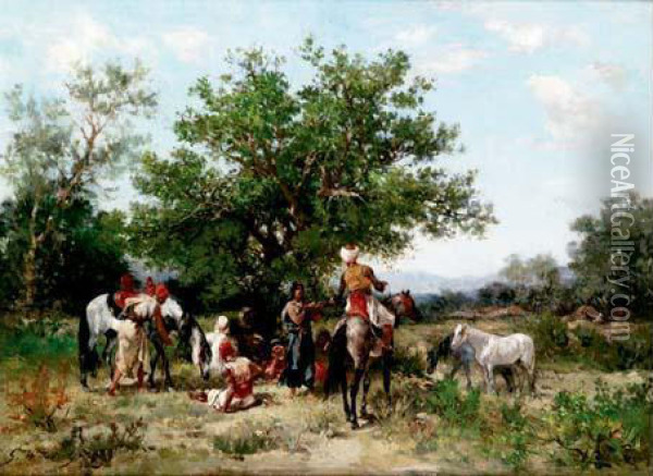 Le Campement Arabe Oil Painting - Georges Washington