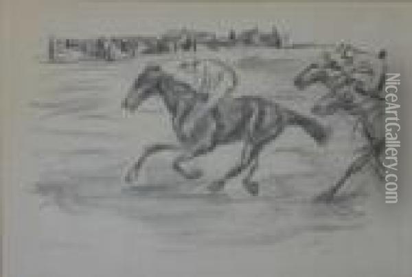 Jockey On Horseback Oil Painting - Max Liebermann