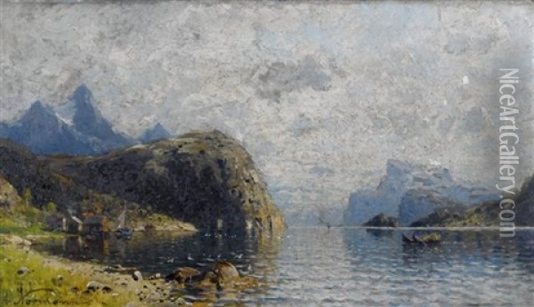 Fjordlandschaften Oil Painting - Adelsteen Normann