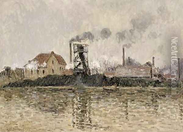 Factory on the Bank of the Oise 1908 Oil Painting - Gustave Loiseau