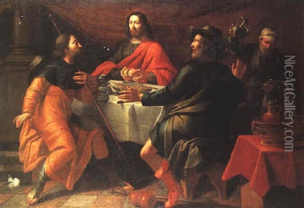 Christ At Emmaus Oil Painting - Gregorio Pagani