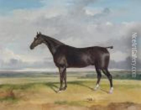 A Hunter In An Extensive Landscape Oil Painting - Thomas Woodward