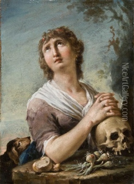 La Maddalena Oil Painting - Pietro Antonio Novelli