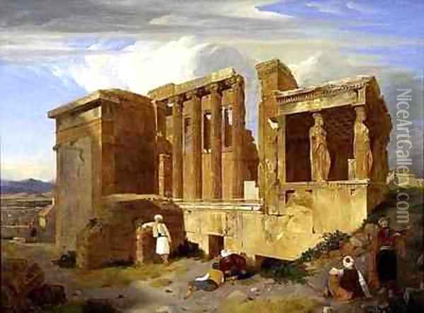 The Erechtheum Athens with Figures in the Foreground Oil Painting - Sir Charles Lock Eastlake