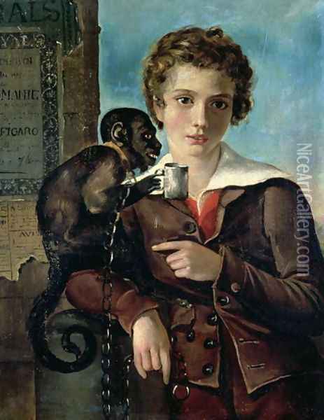 Portrait of Marius Petipa in Ballet Dancemania, 1837 Oil Painting - Anonymous Artist