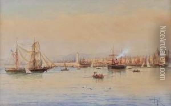 L'entree Du Port De Marseille Oil Painting - Emile Henry