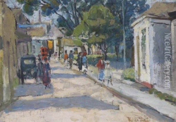 A Cape Cod Street Oil Painting - Pauline Palmer