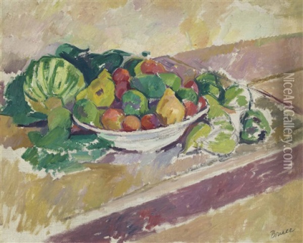 Still Life (fruits And Vegetables) Oil Painting - Patrick Henry Bruce