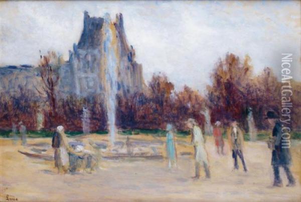 Bassin Dans Le Jardin Des Tuileries Oil Painting - Maximilien Luce
