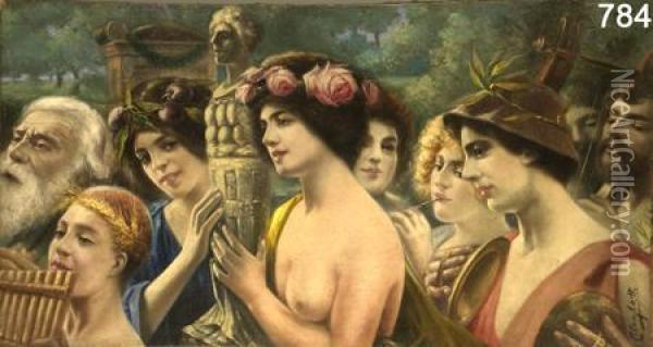 Allegoria Dellaprimavera Oil Painting - Cesare Saccaggi