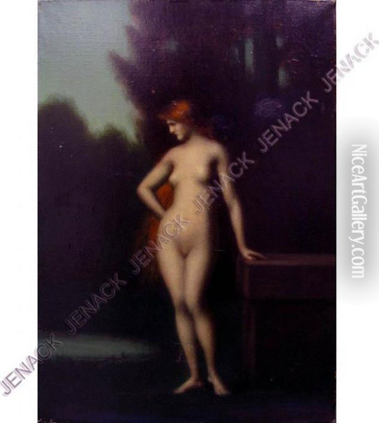 Nude In A Landscape Oil Painting - Jean-Jacques Henner