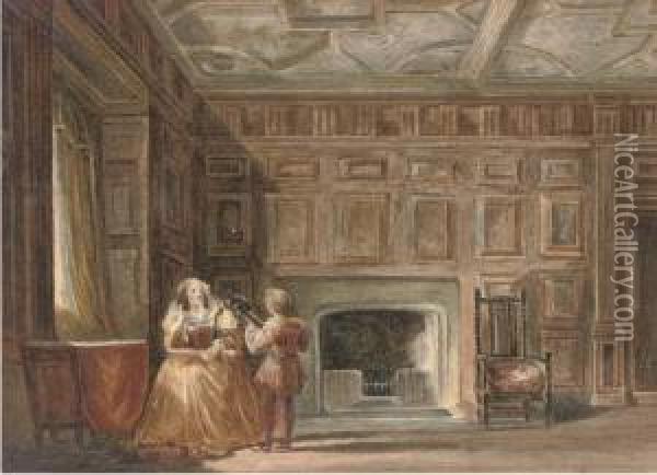 An Apartment At Haddon Hall, Derbyshire Oil Painting - Joseph Nash