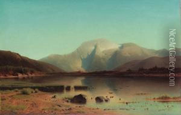 Bergsee Oil Painting - Eduard Peithner Von Lichtenfels