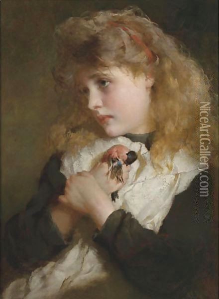 Favorite Pet Oil Painting - George Elgar Hicks